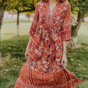 ROOLEE Floral Midi Dress